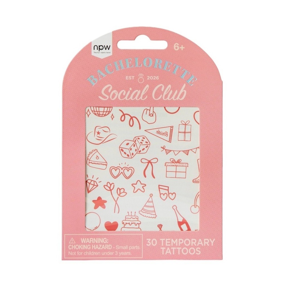 npw Bachelorette Social Club Party tattoos Multicolor Bachelorette Theme